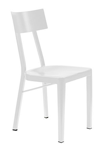 Tenzo 0627-801 Dina 2-er Set Designer Stühle, Metall, weiß, 55 x 38 x 83,5 cm