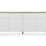 Tenzo 1678-454 Dot Designer Sideboard Holz, weiß / eiche, 43 x 192 x 86 cm