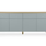 Tenzo 1678-676 Dot Designer Sideboard Holz, pastellgrün / eiche, 43 x 192 x 86 cm