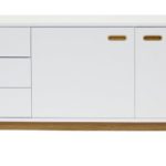 Tenzo 2175-001 Bess - Designer Sideboard, Untergestell Eiche massiv, 72 x 170 x 43 cm, weiß / eiche / lackiert matt