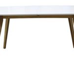 Tenzo 2184-001 Bess Designer Esstisch, Tischplatte MDF lackiert, Matt, Untergestell massiv, 75 x 160 205 x 95 cm, weiß / eiche