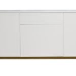 Tenzo 2275-001 Patch - Designer Sideboard, Untergestell Eiche massiv, 85 x 179 x 47 cm, weiß eiche / lackiert matt