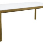 Tenzo 2281-001 Patch - Designer Esstisch weiß / eiche, Tischplatte MDF lackiert matt, Untergestell Eiche massiv, 75 x 190 x 95 cm