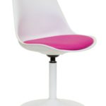 Tenzo 3303-408 TEQUILA - Designer Esszimmerstuhl Viva, Kunststoffschale mit Sitzkissen in Lederoptik, Untergestell Metall, pulverbeschichtet, 83 x 49 x 53 cm, weiß / rosa