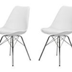 Tenzo 3336-491 Tequila 4er-Set Designer Stühle Porgy Plastik weiß / chrom, 54 x 48,5 x 82,5 cm