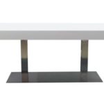 Tenzo 4800-001 Bloc - Designer Esstisch, Tischplatte 12 cm Wabe mit MDF-Beschichtung, weiß, lackiert, matt, Edelstahluntergestell, 77 x 220 x 100 cm (HxBxT)