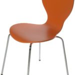 Tenzo 680-017 FLOWER 4-er Set Designer Stühle, Schichtholz lackiert, matt, Untergestell Metall, verchromt, 87 x 46 x 57 cm, orange