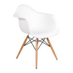 Vintage-Sessel im Retro-Design ST009, mit Holzbeinen, Weiß