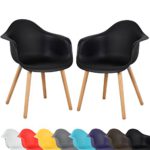 WOLTU 2 x Esszimmerstühle Esszimmerstuhl Sitzgruppe mit Lehne Stuhl Küchenstuhl Holz Neu Design #499-a