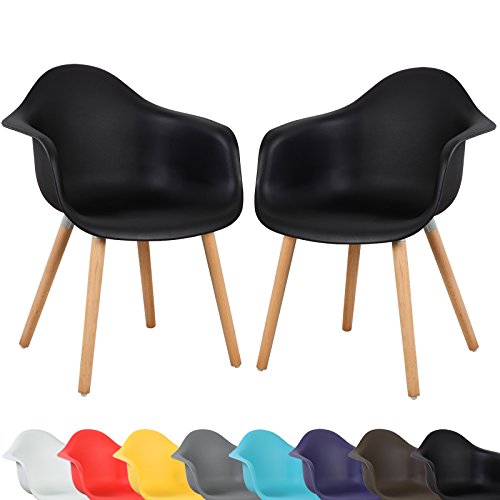 WOLTU 2 x Esszimmerstühle Esszimmerstuhl Sitzgruppe mit Lehne Stuhl Küchenstuhl Holz Neu Design #499-a