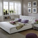 XXS® Möbel Design Polsterbett Adonia 180 x 200 cm in weiß abgestepptes Design Ziersteine im Kopfteil Füße lackiert pflegeleicht