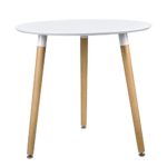 [en.casa] Esstisch Rund Weiß [H:75cmxØ80cm] Holz Tisch Retro Küchentisch