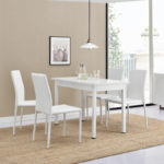 [en.casa]® Esstisch mit 4 Stühlen weiß 120x60cm Küchentisch Esszimmertisch Tisch