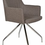 ts-ideen Lounge Design Sessel Barsessel Clubsessel Metall Stoff in Grau Esstisch-Stuhl