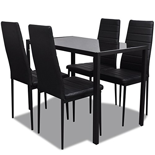 vidaXL Essgruppe Esstisch mit 4 Stühlen Esszimmerstühle Garnitur Stuhl Tisch