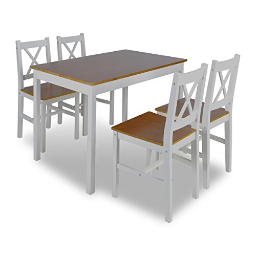 vidaXL Holztisch Esstisch Sitzgruppe Esszimmer Esstischset Tischset Tisch Stühle