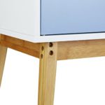Relaxdays Sideboard Retro im Skandinavischen Design HBT: 72 x 80,5 x 40,5 cm Nostalgischer Beistellschrank aus Holz mit 2 Flügeltüren als klassische Kommode oder Schränkchen matt lackiert, blau weiß