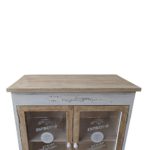 Rebecca Srl Sideboard Schrank 2 Türen 4 Schubladen Weiß Beige Retrò Küche Wohnzimmer (Code RE4479)