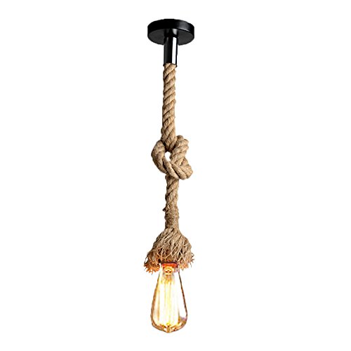 Lixada 150cm Vintage Seil Hängelampe Pendelleuchte AC220V E27 (ohne Birne)