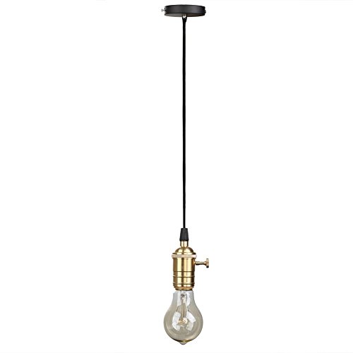 Splink Vintage E27 Lampenfassung mit 1 Meter Kabel und Schalter Retro Antike Pendelleuchte Hängelampe Halter(Ohne Glühlampe)