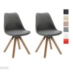Stuhl Esszimmerstühle Küchenstühle !2 er Set! in GRAU Küchenstuhl mit Holzbeine Sitzkissen TYP9-518M Esszimmerstuhl RETRO Küchenstuhl Farbauswahl