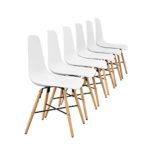 [en.casa] Designstuhl im 6er-Set - 85,5 x 46cm - weiß - Esszimmerstuhl Kunststoff Retro