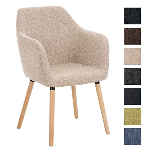 CLP Besucher Design-Stuhl PICARD, Holzgestell, Stoffbezug, gut gepolsterte Sitzfläche, modern Creme CLP Besucher Design-Stuhl PICARD, Holzgestell, Stoffbezug, gut gepolsterte Sitzfläche, modern Creme