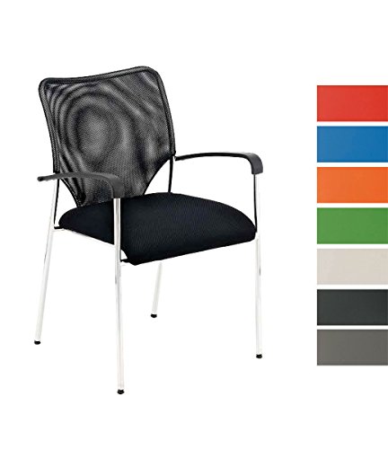 CLP Konferenzstuhl CUBA mit Stoffbezug und hochwertigem Sitzpolster | Besucherstuhl mit Armlehne und Metallgestell Schwarz CLP Konferenzstuhl CUBA mit Stoffbezug und hochwertigem Sitzpolster | Besucherstuhl mit Armlehne und Metallgestell Schwarz