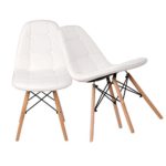 2er Set Küchenstühle / Esszimmerstühle Retro Design Kunstleder weiß 2er Set Küchenstühle / Esszimmerstühle Retro Design Kunstleder weiß