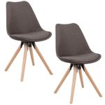 MCTECH® 2x Stuhl Esszimmerstühle Esszimmerstuhl Stuhlgruppe Konferenzstuhl Küchenstuhl Armlehne Büro mit Massivholz Eiche Bein (Type C, Grau)