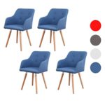 MCTECH® 4er Set Esszimmerstühle Besucher-Stuhl Esszimmerstuhl Wohnzimmerstuhl Stuhlgruppe Konferenzstühle Bürostuhl Küchenstuhl Büro (Dunkelblau)