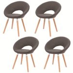 MCTECH® 4er Set Retro Esszimmerstühle Besucher-Stuhl Esszimmerstuhl Wohnzimmerstuhl Stuhlgruppe Konferenzstühle Bürostuhl Küchenstuhl mit Armlehne Büro (Dunkelgrau) MCTECH® 4er Set Retro Esszimmerstühle Besucher-Stuhl Esszimmerstuhl Wohnzimmerstuhl Stuhlgruppe Konferenzstühle Bürostuhl Küchenstuhl mit Armlehne Büro (Dunkelgrau)