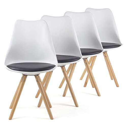 MY SIT Retro Stuhl Design Stuhl Esszimmerstühle Bürostuhl Wohnzimmerstühle Lounge Küchenstuhl Sitzgruppe 4er Set aus Kunststoff mit Rückenlehne MOOL in Schwarz/Weiß MY SIT Retro Stuhl Design Stuhl Esszimmerstühle Bürostuhl Wohnzimmerstühle Lounge Küchenstuhl Sitzgruppe 4er Set aus Kunststoff mit Rückenlehne MOOL in Schwarz/Weiß