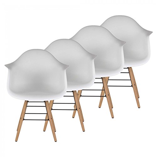 MY SIT Retro Stuhl Design Stuhl Esszimmerstühle Bürostuhl Wohnzimmerstühle Lounge Küchenstuhl Sitzgruppe 4er Set aus Kunststoff mit Rückenlehne NAALA in Weiß MY SIT Retro Stuhl Design Stuhl Esszimmerstühle Bürostuhl Wohnzimmerstühle Lounge Küchenstuhl Sitzgruppe 4er Set aus Kunststoff mit Rückenlehne NAALA in Weiß