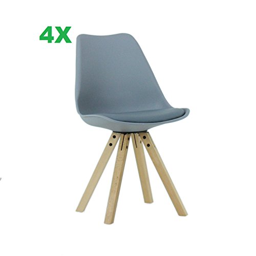 P & N Homewares® (Satz von 4) Sofia Eiffelturm inspiriert Stuhl aus Kunststoff Retro Weiß Schwarz Grau Rot Gelb Pink Grün Blau weiß Skandinavischen Stuhl (GRAU) P & N Homewares® (Satz von 4) Sofia Eiffelturm inspiriert Stuhl aus Kunststoff Retro Weiß Schwarz Grau Rot Gelb Pink Grün Blau weiß Skandinavischen Stuhl (GRAU)