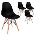 SVITA 4er Set Küchenstuhl Esszimmerstuhl Retro Design Schalensitz Farbwahl (Schwarz)