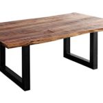 Wolf Möbel® Couchtisch Live Edge, aus Akazie, nussbaumfarben, 120 x 80 cm, rechteckiger Wohnzimmertisch, massiver Tisch aus Holz, individuelles Unikat