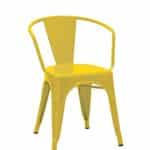 1x Esszimmerstuhl Gelb Industrie Design Stuhl aus METALL EISEN Küchenstuhl stapelbar Vintage robust & zeitlos DH0741