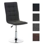 CLP Esszimmer-Stuhl PEKING mit Stoffsitz, Lounge-Sessel Charakter, Sitzhöhe verstellbar 40-54 cm, Sitzfläche drehbar, modern Dunkelgrau