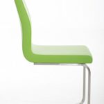 CLP Esszimmer-Stuhl BELFORT, Freischwinger-Stuhl mit Edelstahl-Gestell, Kunstleder-Sitz, bis zu 11 Farben Grün