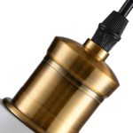 Splink Pendelleuchte Hängelampe Industrie Deckenlampe /Deckenleuchte, E 27 Fassung Fabrik-Lampe Messing- schwarz Lampenschirm