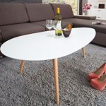 DuNord Design Couchtisch Beistelltisch STOCKHOLM weiß 115cm 70er Retro Design Nierenform Tisch