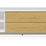 Tenzo 5944-450 Profil Melamin Designer TV-Bank, Holz, weiß / eiche melamin, 47 x 150 x 44 cm