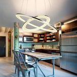 KJLARS Pendelleuchte LED Acryl-Anhänger Edelstahl Hängelampe Höhenverstellbar Küchen Deckenleuchte Modern Wohnzimmer Pendellampe (Warm weiß)