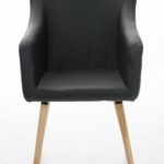 CLP Design Esszimmer-Stuhl MCCOY, Holz-Gestell, Sitzfläche gut gepolstert, Kunst-Leder Bezug Schwarz