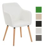 CLP Besucher Design-Stuhl PICARD, Holzgestell, Sitzfläche gut gepolstert, modern Weiß