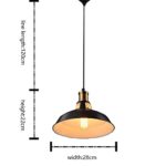 Splink Pendelleuchte Hängelampe Industrie Deckenlampe /Deckenleuchte, E 27 Fassung Fabrik-Lampe Messing- schwarz Lampenschirm