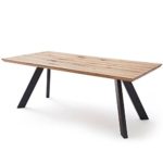 Esstisch Esszimmertisch Tisch Baloo 180 x 90 cm, Modernes Industrie-Design, Massivholz Holz Eiche massiv, Gestell Metall
