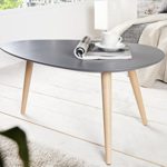 DuNord Design Couchtisch Beistelltisch STOCKHOLM graphit 75cm Retro Design Nierenform Tisch