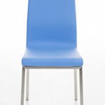 CLP Edelstahl Esszimmer-Stuhl COLMAR mit Kunstledersitz, modernes & schlichtes Design, Sitzhöhe 47 cm, bis zu 11 Farben wählbar Blau